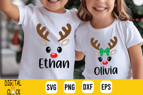 Christmas Reindeer Monogram: A Versatile T-Shirt Design Graphic