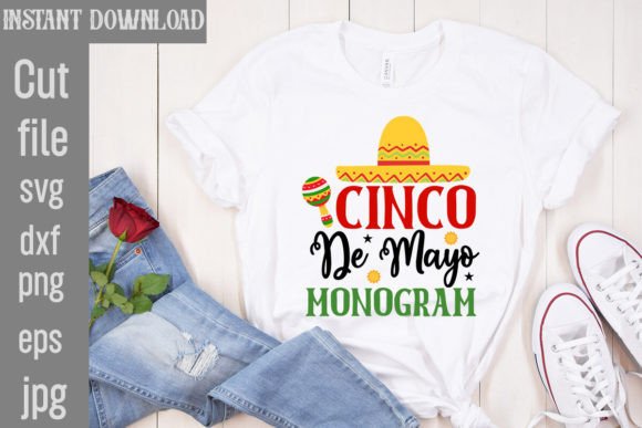 Cinco De Mayo Monogram SVG: A Burst for T-Shirt Designs and Graphics