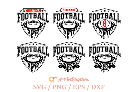 Football Split Monogram Svg Bundle for T-Shirt Designs and Graphics
