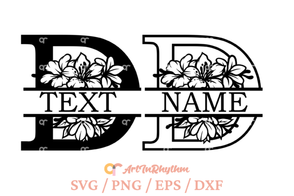 Letter D Split Monogram Svg for T-Shirt Designs and Graphics