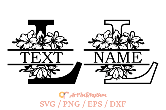 Letter L Split Monogram Svg for Creative T-Shirt Designs