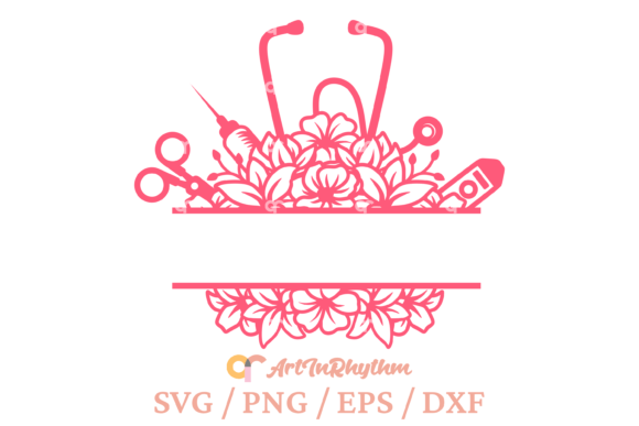 Nurse Split Monogram Svg for T-Shirt Designs and Graphics