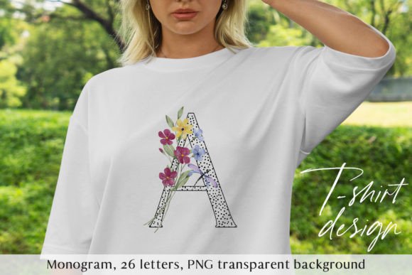 Review: T-Shirt Design with Monogram, Flowers for Graphics