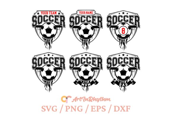 Soccer Split Monogram Svg Bundle: Perfect for T-Shirt Designs & Graphics